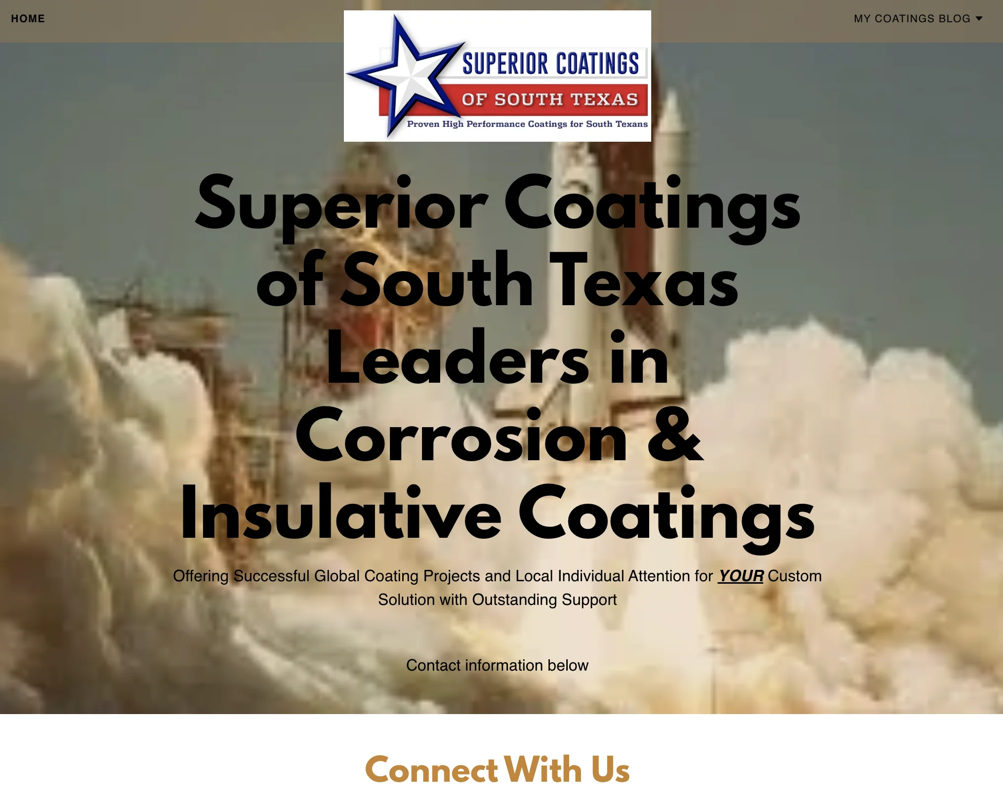 Superior Coatings Old Website - Before Makeover